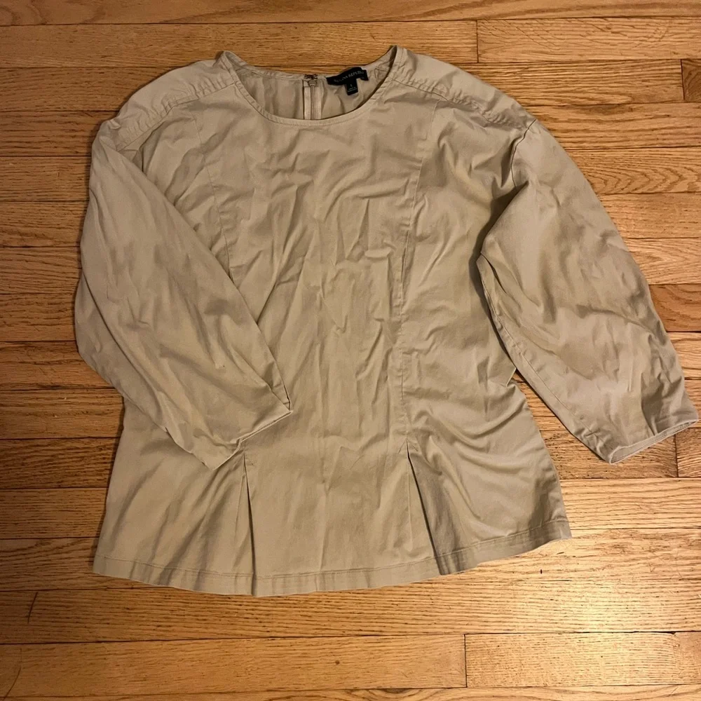 Banana Republic  Beige Women's Puff-Sleeve Top